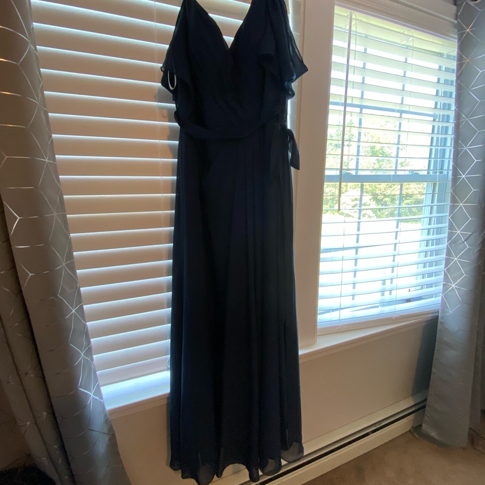 JJ’s House Navy cold shoulder long maxi dress 22W - Picture 7 of 13